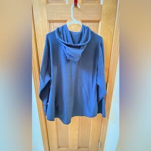 MTA Sport Women's Navy Hoodie. Has front pocket for hands or phone